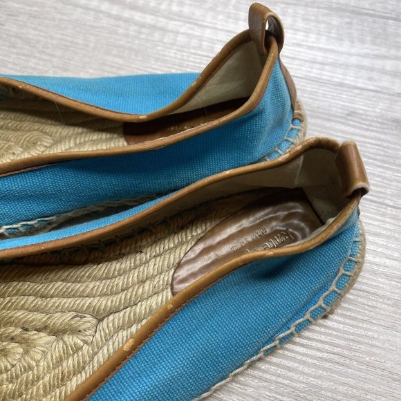 kate spade lara logo espadrille flat turquoise size 7 - Picture 3 of 6